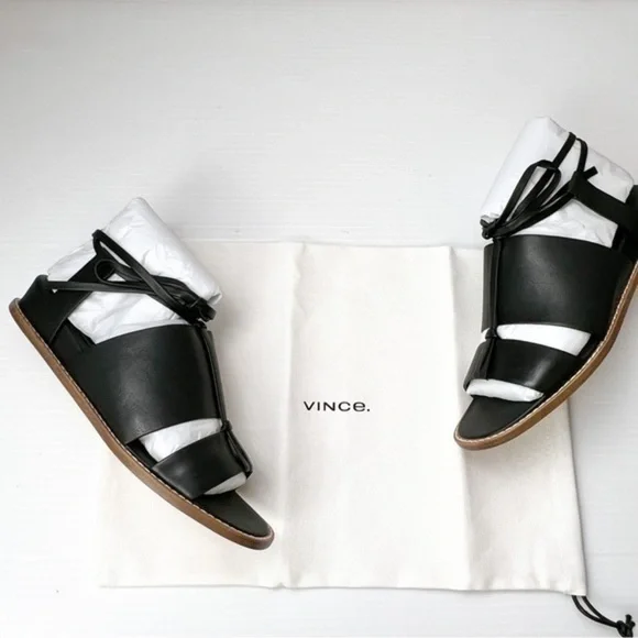 Vince womens black ankle wrap forester sandal size 7M - Picture 1 of 11